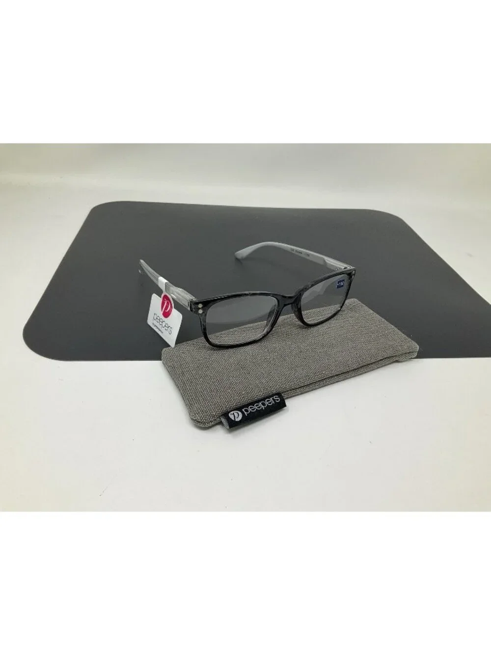 Peepers swank Readers +1.00 in Silver Tortoise Shell w Soft Case reading glasses